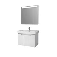 Тумба Q (D), 80 см, подвесная, 3 дверцы, белый глянец арт-99.1003 — фото 13, Тумбы под раковину