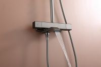 Душевая система Raglo R22.26.09 с термостатом Графит матовый — фото 29, Душевые стойки