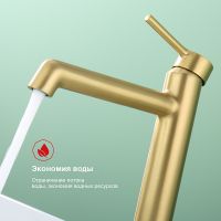 Товар: Смеситель для раковины Raglo R20.15.03 Золото матовое - фото 4 Смеситель для раковины Raglo R20.15.03 Золото матовое — фото 4, Смесители для раковины