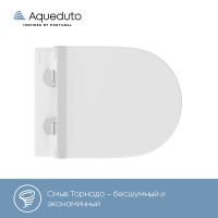 Унитаз Aqueduto Cone Торнадо CONT0110 подвесной Белый глянцевый с сиденьем Микролифт — фото 8, Подвесные унитазы