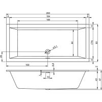 Акриловая ванна Riho Rething Cubic Fall 200х90 без гидромассажа арт-B110013005 — фото 3, Акриловые ванны
