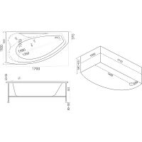 Акриловая ванна Bas Николь 170x104 R без гидромассажа арт-В 00028 — фото 2, Акриловые ванны