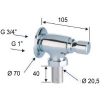 Смывное устройство для писсуара Remer Tempor TE17034 Хром — фото 2, Комплектующие для туалета