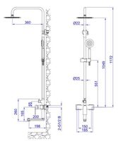 Душевая система со смесителем Ekaterinburg, арт. ST250EK, ESKO — фото 2, Душевые стойки