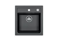 Мойка для кухни ALVEUS GRANITAL ATROX 20 CARBON - G91 470 X 500 1X в комплекте с сифоном 1132823, — фото 1, Кухонные мойки