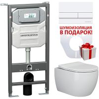 Товар: Комплект унитаза с инсталляцией Ceramicanova Play CN3001_1002W_1000 с сиденьем Микролифт и Белой кла - фото 1 Комплект унитаза с инсталляцией Ceramicanova Play CN3001_1002W_1000 с сиденьем Микролифт и Белой кла — фото 1, Комплекты унитаз + инсталляция