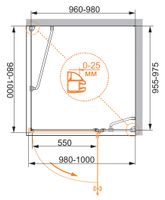 Душевой уголок CEZARES VERONA-W-A-1-100-P-Cr-R — фото 2, Душевые уголки