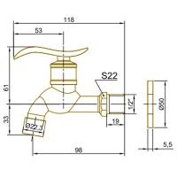 Кран для одного типа воды Bronze de Luxe 21595/1 Бронза с аэратором — фото 2, Краны