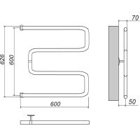 Товар: Водяной полотенцесушитель Grota Kamelo 600х600 Хром - фото 2 Водяной полотенцесушитель Grota Kamelo 600х600 Хром — фото 2, Водяные полотенцесушители