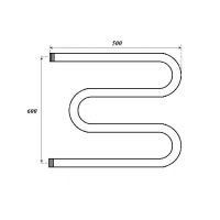 Водяной полотенцесушитель Point М-образный PN37665 600x500 Хром — фото 3, Водяные полотенцесушители