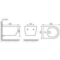 Биде Ceramicanova Play CN3002MB подвесное Черное матовое — фото 3, Биде