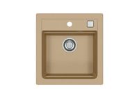 Мойка для кухни ALVEUS GRANITAL ATROX 20 BEIGE - G55 470 X 500 1X в комплекте с сифоном 1132823, — фото 1, Кухонные мойки
