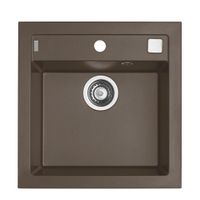 Мойка для кухни ALVEUS FORMIC 20 GRANITAL+ CHOCOLATE-G03M 520x510x200;1x с сифоном 1127749, — фото 1, Кухонные мойки