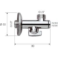Товар: Запорный вентиль Remer 1231212 Хром - фото 2 Запорный вентиль Remer 1231212 Хром — фото 2, Комплектующие для туалета