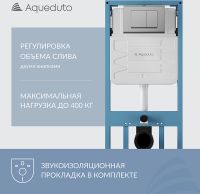 Товар: Комплект унитаза с инсталляцией Aqueduto Cone AQDS031T с сиденьем Микролифт и клавишей смыва Хром - фото 2 Комплект унитаза с инсталляцией Aqueduto Cone AQDS031T с сиденьем Микролифт и клавишей смыва Хром — фото 2, Комплекты унитаз + инсталляция