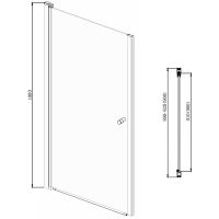 Душевая дверь Azario Alberta AZ-NK6211 900 профиль Серебро стекло прозрачное — фото 2, Распашные душевые двери