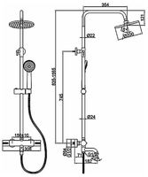 Душевая система Accoona H305 A83305 с термостатом Хром — фото 5, Душевые стойки
