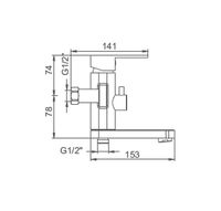 Смеситель для ванны Accoona H205 A63205 Нержавеющая сталь — фото 2, Смеситель для ванны