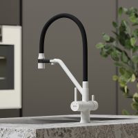 Смеситель для кухни Sancos Dora Белый гранит Черный арт-SC4003GR — фото 5, Смесители для кухни