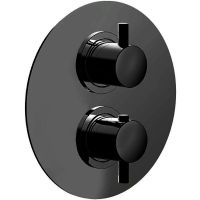 Смеситель для душа Cisal Less New LN01810040 с термостатом Черный матовый — фото 1, Для душа и ванны