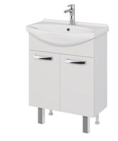 Тумба ALDA D, 65 см , подвесная/напольная, 2 дверцы, белый глянец, под ум. Лагуна 65 — фото 1, Тумбы под раковину