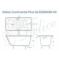 Товар: Чугунная ванна Delice Continental Plus 150x70 DLR230633R-AS с отверстиями под ручки с антискользящим - фото 2 Чугунная ванна Delice Continental Plus 150x70 DLR230633R-AS с отверстиями под ручки с антискользящим — фото 2, Ванны