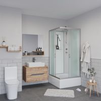 Душевая кабина Niagara Classic NG-1108-14BKT (90х90х210) средний поддон(26см),стекло матовое,4 места — фото 1, Душевые кабины