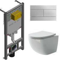 Комплект унитаза Ceramicanova Forma CN3009 с сиденьем Микролифт и инсталляцией Jacob Delafon E29025- — фото 1, Комплекты унитаз + инсталляция