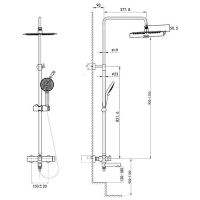 Душевая система Caprigo Don 53-310-GUN Вороненая сталь — фото 2, Душевые стойки