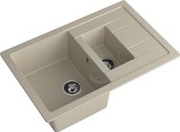 GRANFEST Мойка QUADRO 775KL 1,5-чаши+крыло 765*495мм топаз арт.GF- — фото 1, Кухонные мойки