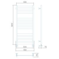 Водяной полотенцесушитель Larusso Солар П11 500x1200 4670078535733 Хром — фото 2, Водяные полотенцесушители