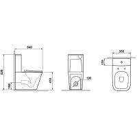 Товар: Унитаз компакт Laguraty 20204A с бачком и сиденьем Микролифт - фото 2 Унитаз компакт Laguraty 20204A с бачком и сиденьем Микролифт — фото 2, Унитазы