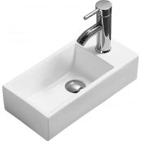 Товар: Раковина CeramaLux 38 9048FL Белая - фото 1 Раковина CeramaLux 38 9048FL Белая — фото 1, Мини-раковины