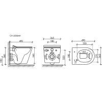 Унитаз Ceramicanova Balearica CN6000MH подвесной Антрацит матовый с сиденьем Микролифт — фото 14, Подвесные унитазы