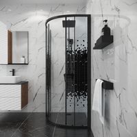 Душевое ограждение Niagara Eco NG-1007-14BLACK (90х90х190) четверть круга,раздвижное,черный,стекло м — фото 4, Душевые уголки