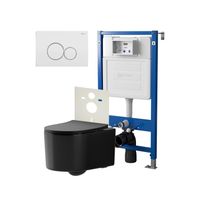 Сет: Система инсталляции Point, Клавиша Виктория хром PN44061C + Унитаз Веста чёрн мат арт-PN48112C — фото 1, Комплекты унитаз + инсталляция