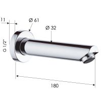 Излив для смесителя Remer Minimal 91MNO Черный матовый — фото 2, Комплектующие для туалета