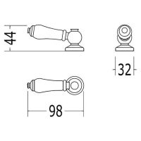 Ручка управления механизма смыва Devon&Devon IBLEVADX/CR Хром Белая — фото 2, Слив и канализация