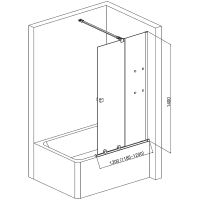 Товар: Шторка на ванну AQUAme 120 AQM6601-2 профиль Хром стекло прозрачное - фото 3 Шторка на ванну AQUAme 120 AQM6601-2 профиль Хром стекло прозрачное — фото 3, Шторки для ванной раздвижные