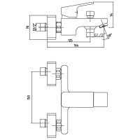 Товар: Смеситель для ванны E.C.A. Tiera 102102469EX Хром - фото 2 Смеситель для ванны E.C.A. Tiera 102102469EX Хром — фото 2, Смеситель для ванны