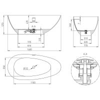 Ванна из искусственного камня Salini Paola 160х77 101511SM Белая матовая — фото 6, Ванны из искусственного камня