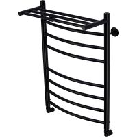 Водяной полотенцесушитель Comfysan Noumi W-8 80x50 014100 с полкой Черный матовый — фото 1, Водяные полотенцесушители