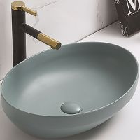 Раковина-чаша CeramaLux 50 78590MLG Зеленая матовая — фото 1, Раковины накладные