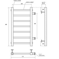 Водяной полотенцесушитель Point Вега PN71558 П7 500x800 с боковым подключением Хром — фото 5, Водяные полотенцесушители