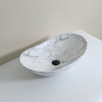 Раковина-чаша CeramaLux 63 1575 Белый мрамор — фото 2, Раковины накладные