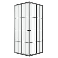 Душевое ограждение Niagara Eco NG-1010-14QKL (100х100х190) квадрат,раздвижное,черный,стекло клетка,1 — фото 1, Душевые уголки