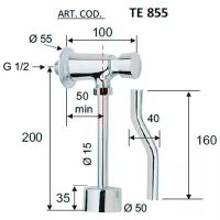 Смывное устройство для писсуара Remer Tempor TE855 Хром — фото 2, Комплектующие для туалета