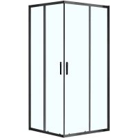 Душевой уголок Azario Milton 100x100 AZ-ND1142 1000 Black профиль Черный стекло прозрачное — фото 1, Квадратные душевые уголки