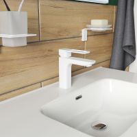 Смеситель для раковины Iddis Slide SLIWT00i01 Белый матовый — фото 4, Смесители для раковины