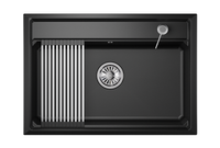 Granula-KS-7301, ШВАРЦ (чёрный металлик), кухонная мойка, кварц — фото 1, Кухонные мойки